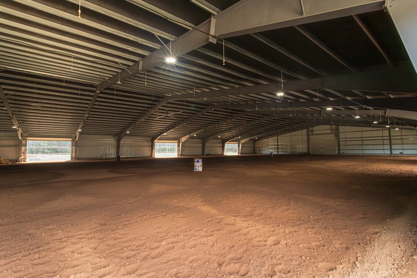 Interior of the fully enclosed back covered arena