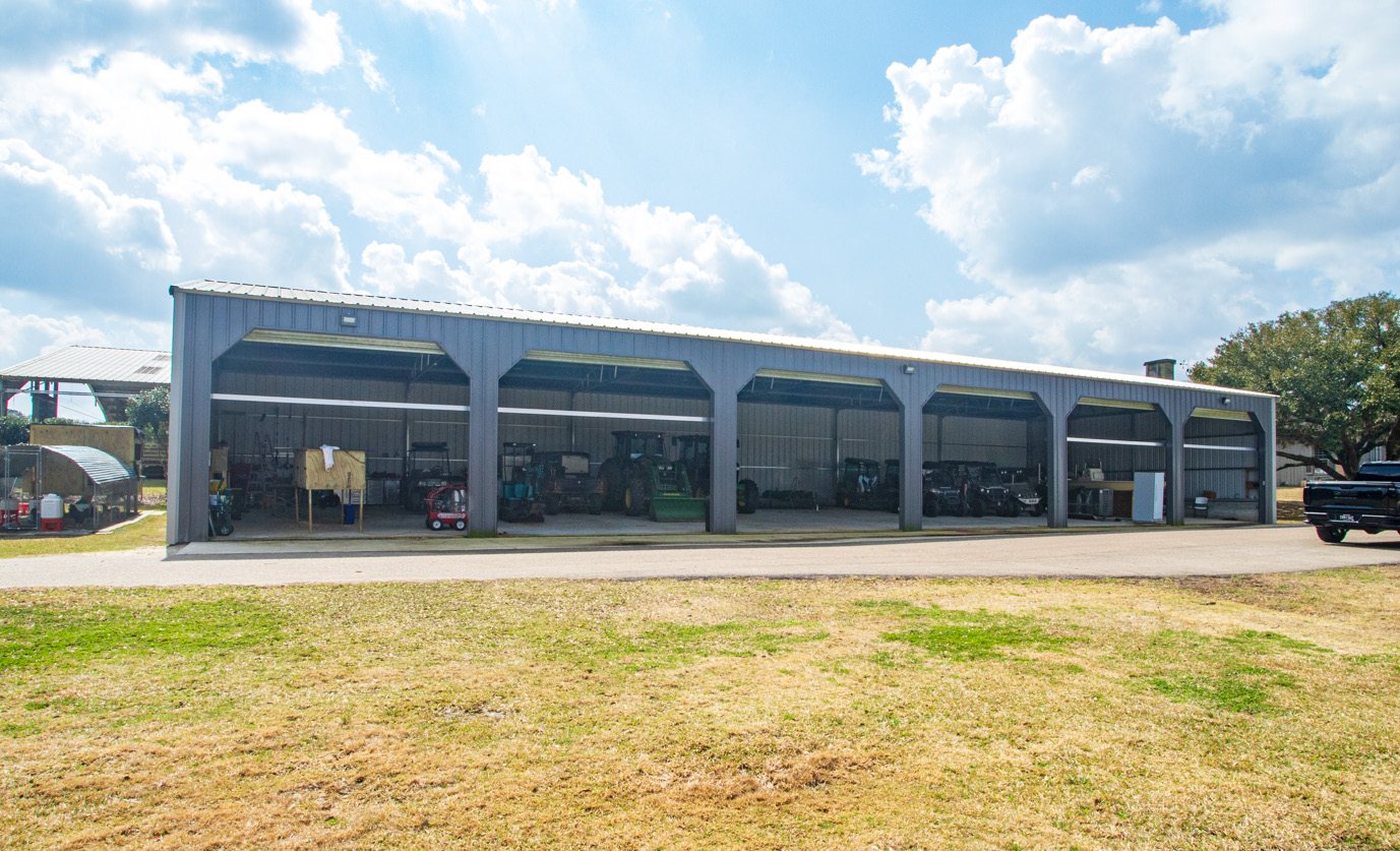Equipment warehouse with six oversized roll-up doors